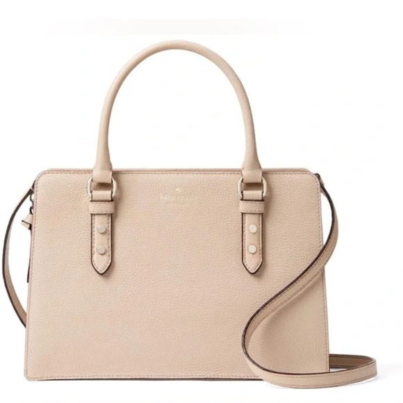 KATE SPADE Lise Mulberry Street Crossbody Pebbled Leather Fawn Purse Warm Beige - Picture 1 of 13
